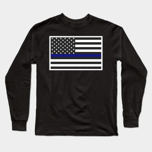 Thin Blue Line Flag, Police Officer Gifts Long Sleeve T-Shirt